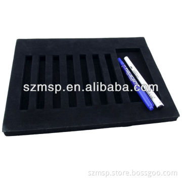 Black velvet pen display board tray holder